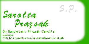sarolta prazsak business card